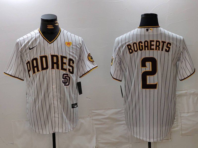 Men San Diego Padres #2 Bogaerts White Stripe Game 2024 Nike MLB Jersey style 6->san diego padres->MLB Jersey